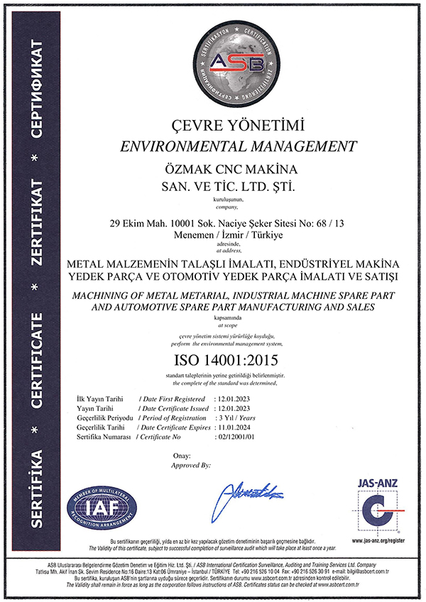 ozmak cnc 14001-2015